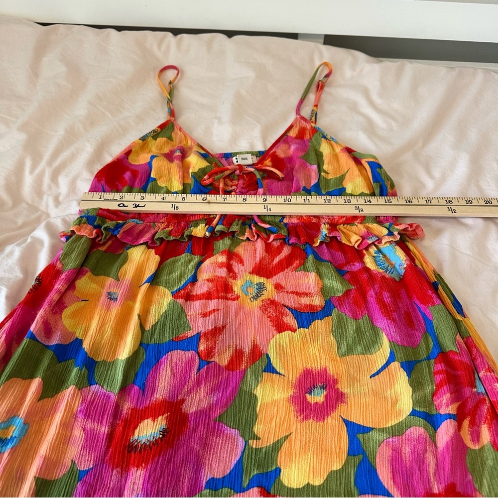 Billabong Rebel Heart Floral Spaghetti Strap Midi Dress V-Neck Women’s Size XXL - Picture 6 of 12